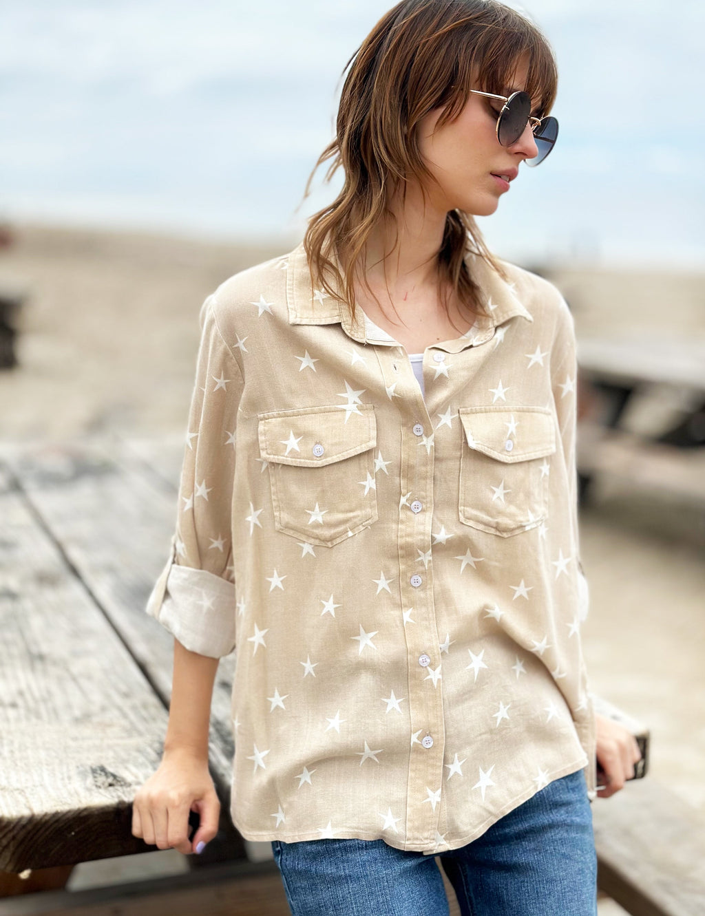 Women's Designer Star Print Shirt